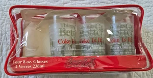 NEW COCA COLA SET OF THREE 8 OZ DRINKING GLASSES THINGS GO BETTER W-COKE LOGO - Picture 1 of 6
