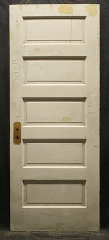 30"x77" Antique Vintage Old Reclaimed Interior SOLID Wood Wooden Doors 5 Panels Cover
