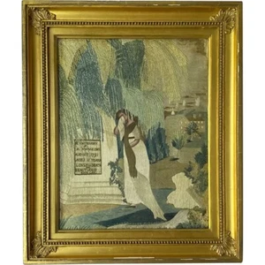 Antique New England School Silk, Needlework Mourning Picture to A. Adams c. 1810 - Picture 1 of 15