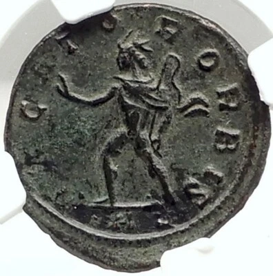 AURELIAN Authentic 275AD CONQUEST of LYONS LUGDUNUM Rare Roman Coin NGC i76297 - Image 1 of 4