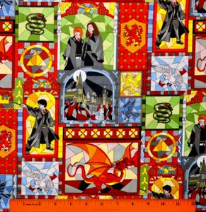 Harry Potter Fabric - HALF YARD - 100% Cotton - Sewing Quilting  - Hermione Ron - Picture 1 of 1