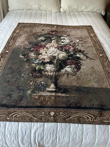 Tapestry Wall Hanging Floral Decadence John Cho Woven Renaissance 47”x 38” USA - Picture 1 of 24