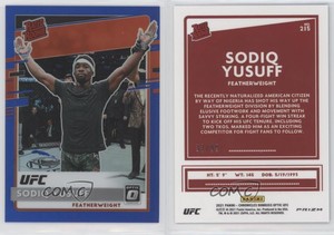 2021 Panini Chronicles UFC Optic Rated Rookies Blue /99 Sodiq Yusuff Rookie RC