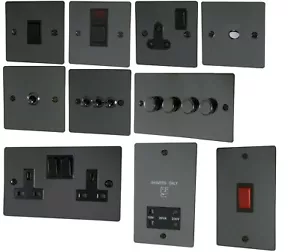 Volex Black Nickel 1G/2G Light/Cooker Switch Double Electrical/Shaver Socket - Picture 1 of 12