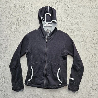 Chaqueta con capucha REI para mujer talla pequeña negra polar con capucha cremallera completa Foto 1 de 4