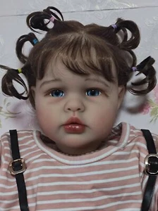 22" Finished Reborn Baby Doll Ellie Newborn Doll Girl Rooted Hair Handmade Gift - Picture 1 of 4