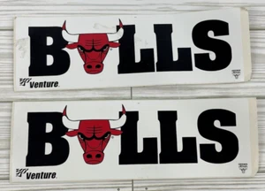 VTG Chicago Bulls Bumper Stickers NBA Venture Stores Giveaway 1996 Set of 2 - Picture 1 of 5
