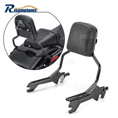 For Harley Fat Boy FLFB Breakout FXBR Gloss Black Passenger Backrest Sissy Bar - Imagem 1 de 4