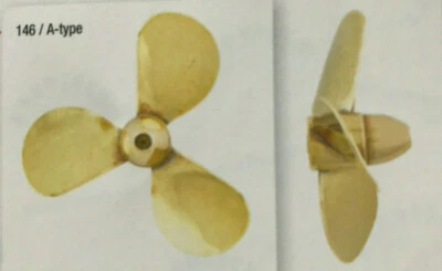 Auswahl Aeronaut Messing Schiffsschraube M3 3-Blatt Schiffspropeller 146 A-Type - Bild 1 von 2