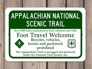 Appalachian Trail Sign -  Hiker Wall Art  Aluminum Metal Hiking Wall Decor - Picture 1 of 4