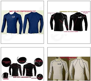 Men's Compression base layer body Armour Long Sleeve men's gym T-Shirt Sports uk - Picture 1 of 22