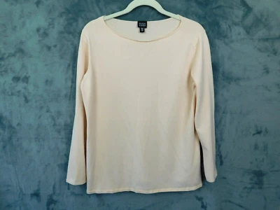 Eileen Fisher 毛衣女式大号桃色套衫 Capusle 极简主义海岸 — 第 1/4 张图片