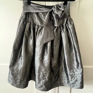 Boutique France Tulle Lined Tie Waist Bell Skirt Gray Sz 16 - Picture 1 of 16