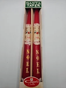 2 Vintage Santa Claus Taper Candles Noel By Caori Candles Mid Century - Picture 1 of 7