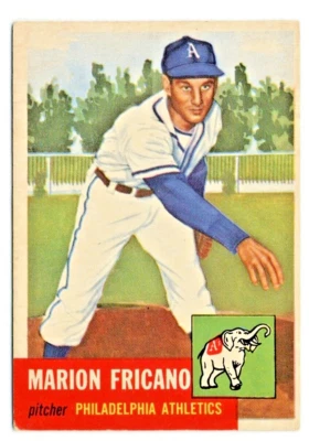 1953 TOPPS PHILADELPHIA ATHLETICS MARION FRICANO #199 ROOKIE CARD NO CREASES - Image 1 of 2