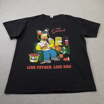 The Simpsons Mens Shirt XL Black Vintage Like Father Like Son Tee Adult Top - image 1 of 4