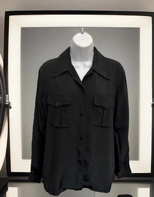 $128 ALEXA CHUNG x MADEWELL Pleat Pocket Button Up Shirt Women S Long Sleeve EUC - Image 1 of 4