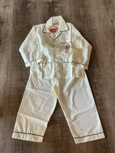 Vintage Plum Blossoms Children’s Toddler Chinese Pajamas White NWT Size 4 - Picture 1 of 8