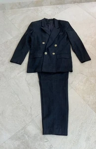 Women’s Vintage Giorgio Saint Angelo Navy Double Breasted Suit Sz 14 - Picture 1 of 6