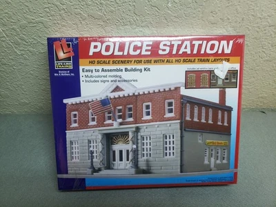 Life Like Trains #1382 HO Scale Police Station Model Train Building, New, Sealed - Image 1 of 4