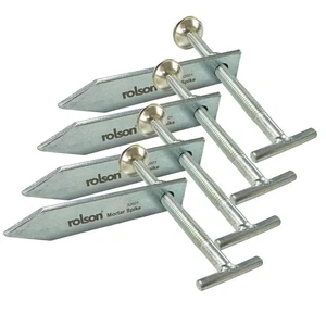 Rolson 4pc Mortar Spikes Brick Layers Steel Clamps Building Wall - Picture 1 of 3