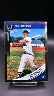 2018 Panini Donruss Eddie Mathews #59 Press Proof "Milwaukee" /5 - Image 1 of 2