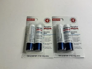 Aquaphor Lip Repair Stick Moisturizing Balm Multipack 0.17 Oz, 2 Pack Set Of 2 - Picture 1 of 2