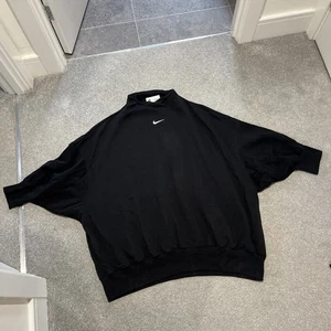 Nike Phoenix Fleece Oversized Black Crewneck Sweatshirt Center Swoosh Size XXL - Picture 1 of 6