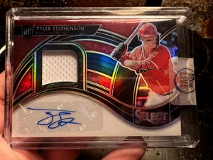Tyler Stephenson 2021 Panini Select Baseball SILVER Prizm Relic AUTO RC /99 - Picture 1 of 2
