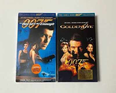 007 GoldenEye & The World Is Not Enough (VHS) Pierce Brosnan James Bond SEALED Foto 1 de 4