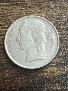 1950 Belgium 5 Five Francs Actual Coin TB3856* - Picture 1 of 2