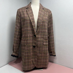 Blazer foderato in misto lana tweed nero slim fit fibbia taglia large *difetti - Foto 1 di 13