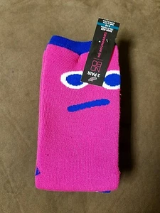 EMOJI NOBO No Boundries 2 PAIR Womens Cozy Socks Sz 4-10 NEW Odd Face - Picture 1 of 2