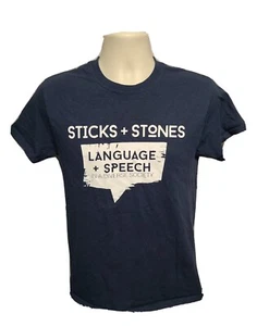 Bucknell University Sticks Stones Language Speech Womens Small Gray TShirt - Picture 1 of 10
