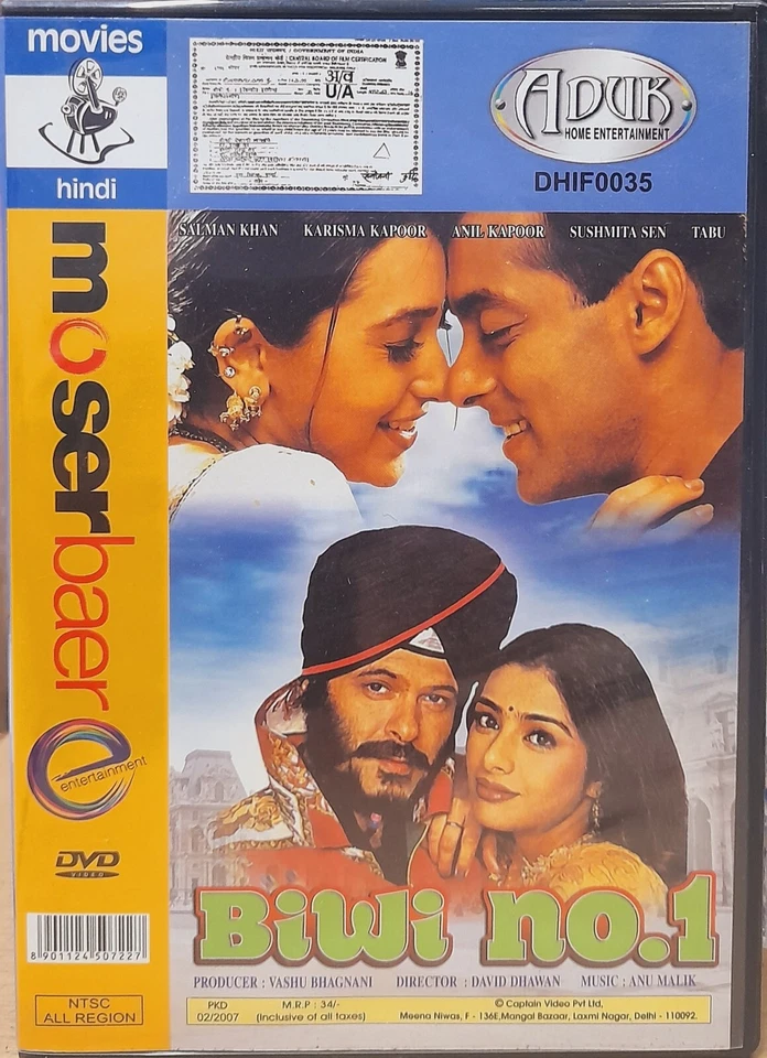 Biwi No.1 - Salman Khan, Karishma Kapoor - Bollywood Hindi Movie DVD No Subtitle - Image 1 of 1
