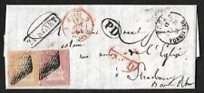 SWITZERLAND TO FRANCE BICOLOR FRANKING ON COVER 1854 SUPERB