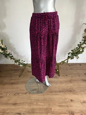 JOULES Mia Maxi Skirt Size 10 & 22 Navy Pink Leopard Jersey Tiered NEW OU83 - Image 1 of 4