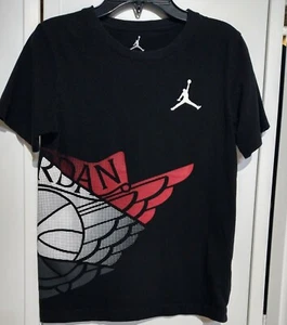Pre Owned Michael Air Jordan Jumpman Print T-Shirt Black Shirt Size Youth Med - Picture 1 of 4