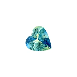 Unique NATURAL Bi Colour Blue Green Sapphire 0.90ct AUSTRALIAN Heart Cut 6x6mm - Picture 1 of 6