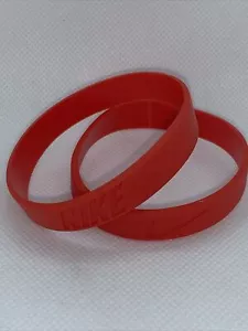Fashion Sports Wristbands Red with Red Letters. Set Of 2. - Picture 1 of 3