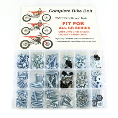 Fit For Honda CRF450X XR50R XR70R XR80R XR100R Fenders Seat Body Full Bolt Kit - Image 1 of 4