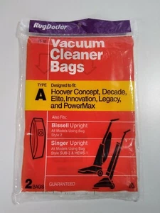 Bolsas de vacío verticales TIPO A 2 bolsas Hoover Bissell Singer B-12 alfombra médico  - Imagen 1 de 9