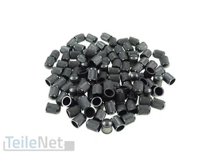 100x Ventilkappe schwarz Kunststoff Auto Fahrrad Motorrad Ventilkappen - Bild 1 von 2