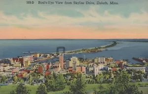 Duluth Minnesota Vogelperspektive vom Skyline Drive Postkarte - Bild 1 von 2
