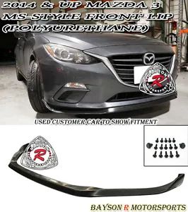 Fits 14-16 Mazda 3 4/5dr MS-Style Front Lip (Polyurethane) - Picture 1 of 4