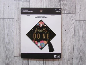 Finally Done Sticker Kit by Recollections Grad Cap Topper - Graduation 32 Pcs - Picture 1 of 4