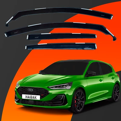 Ford Focus MK4 5 Doors 2018 Onwards 4pcs Haibak Wind Deflectors Tinted - Image 1 of 4