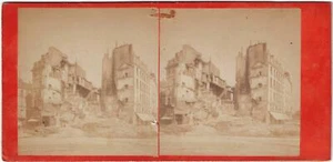 Originale Photo stereo c1871 - FRANCE - Paris - Commune, Place Bastille Ruines - Picture 1 of 2