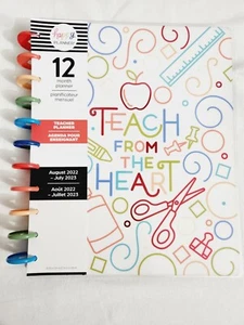 THE HAPPY PLANNER TEACHER FROM THE ❤️12 MONTH AGENDA AUG 2022 JULY 2023 LARGE - Picture 1 of 5