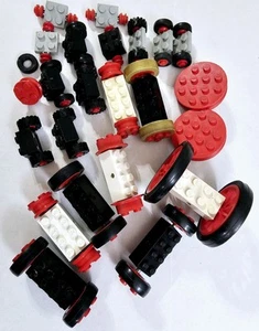 Vtg LEGO Classic Town Space Wheel Tire Assembly Lot 1960s 1970s Spoked Studs 20+ - Picture 1 of 15